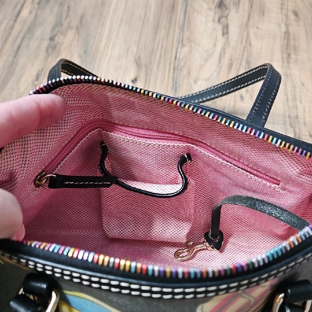 Dooney & Bourke Black Multicolor Summer Style Shoulder Bag - Picture 12 of 15
